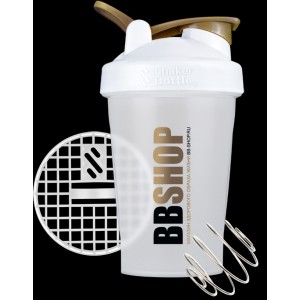 BBSHOP шейкер бело позолоченный с сеточкой и венчиком (400мл) BBSHOP шейкер бело позолоченный с сеточкой и венчиком (400мл)